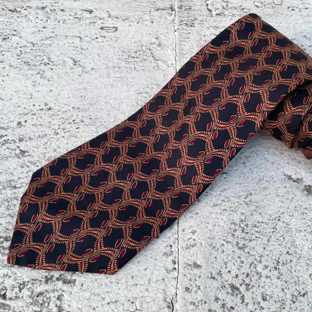 Audrey Buckner Men Tie Brown Europian Silk Hand Tailored Classic Necktie